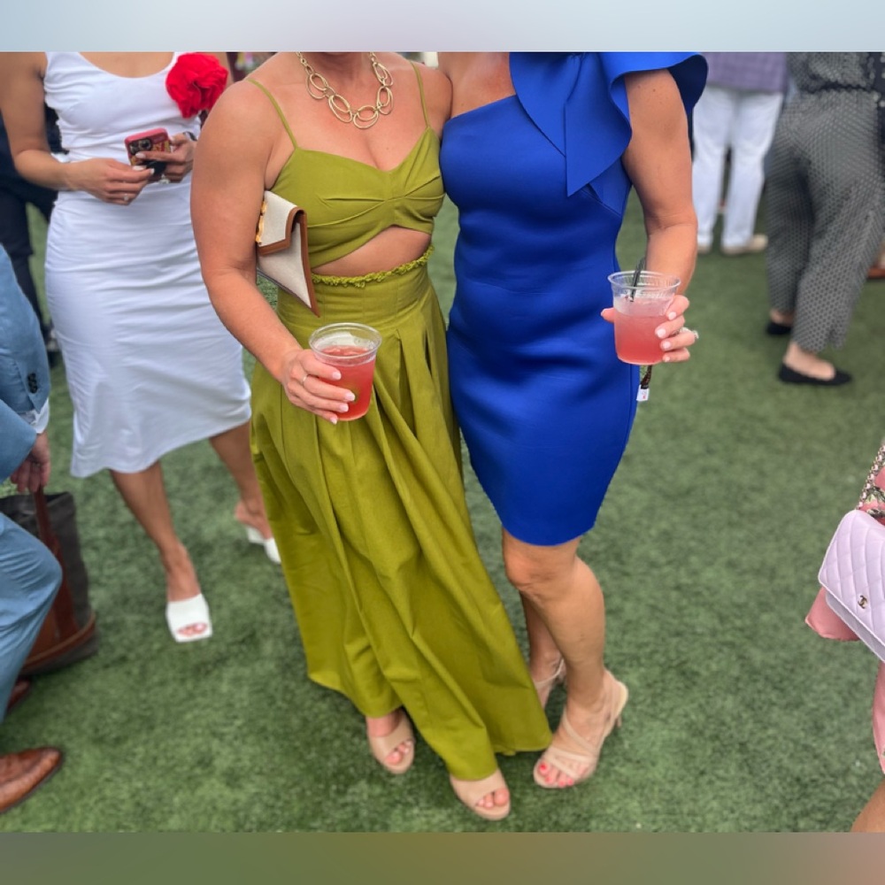 Ebluxe Green Fringe Detail Dress